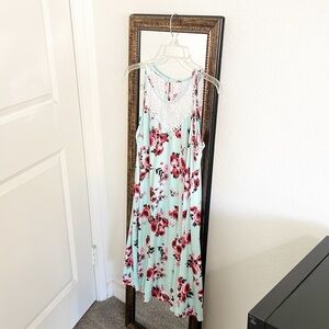 NOBO No Boundaries girls mint floral print lacer cut out dress